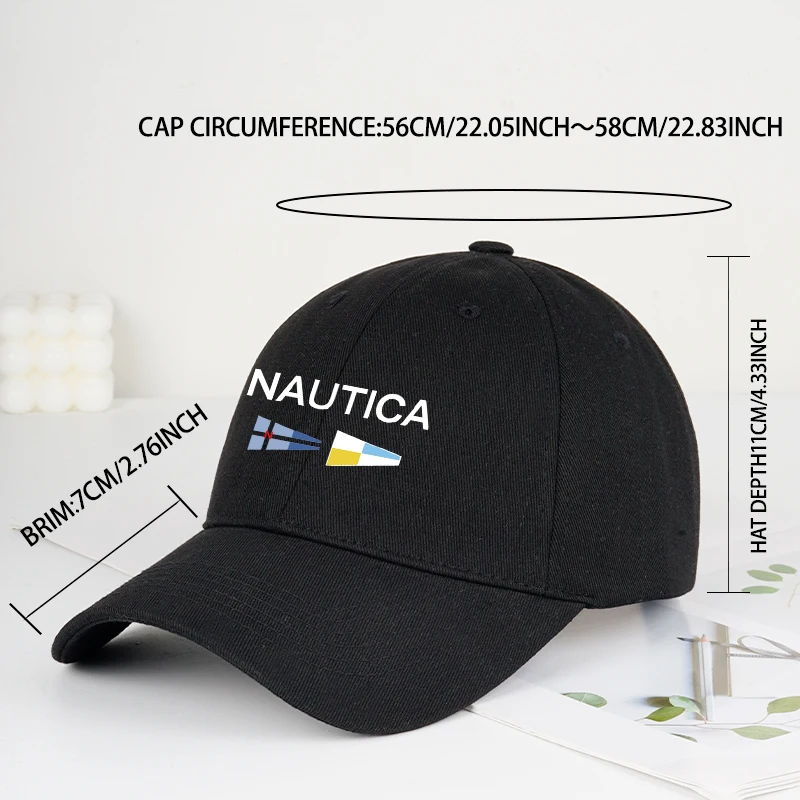 NAUTICA Signal Flag Print Baseball Cap Adjustable Curved Brim Dad Hat for Men Women Daily Streetwear Casual