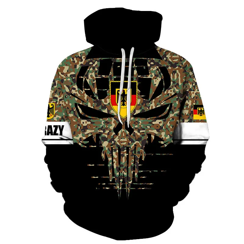 Fashion Men's Hoodie 3D Printed Skull Pattern Men's And Women's Hoodie Pullover Harajuku Fashion Sports Motorcycle Sportswear