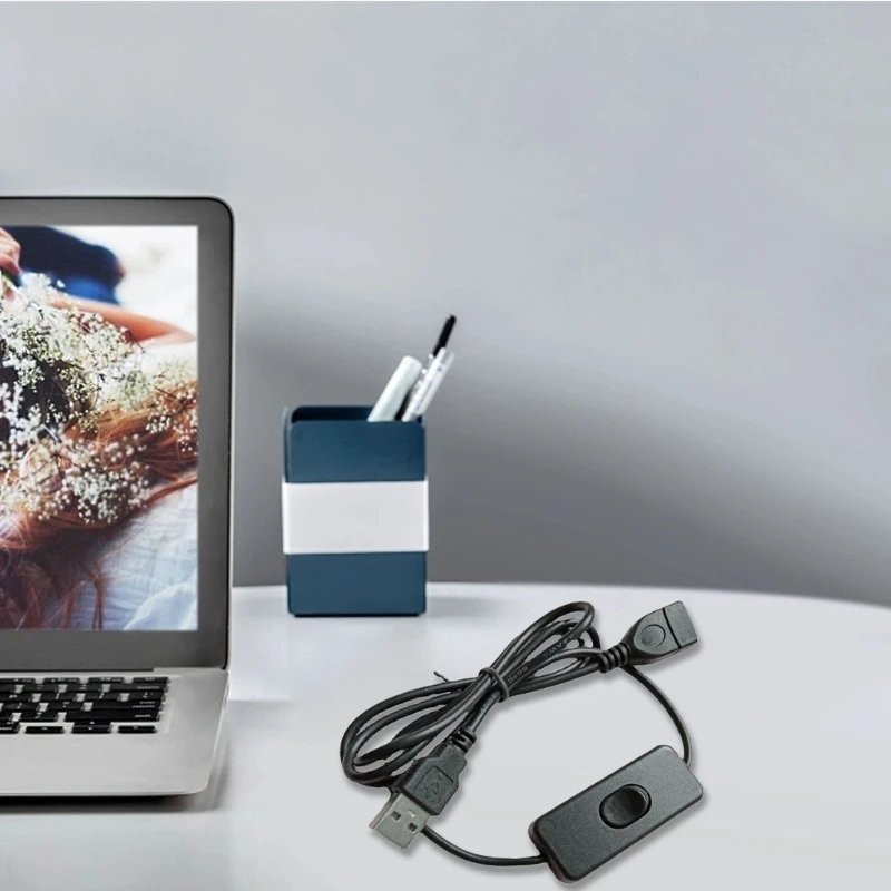 1 pacote de cabo de extensão USB macho para fêmea em linha com botão liga/desliga para dropship de condução