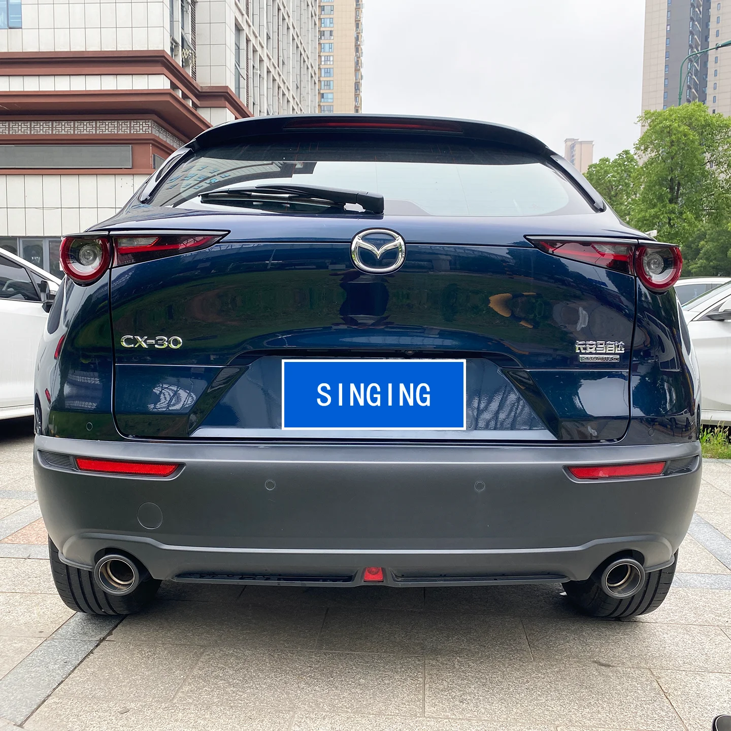 For Mazda CX-30 Carbon Fiber Exhaust Tip Rear Muffler Tail Pipe Car Modification Auto Accessories Replacement Decorative CX30