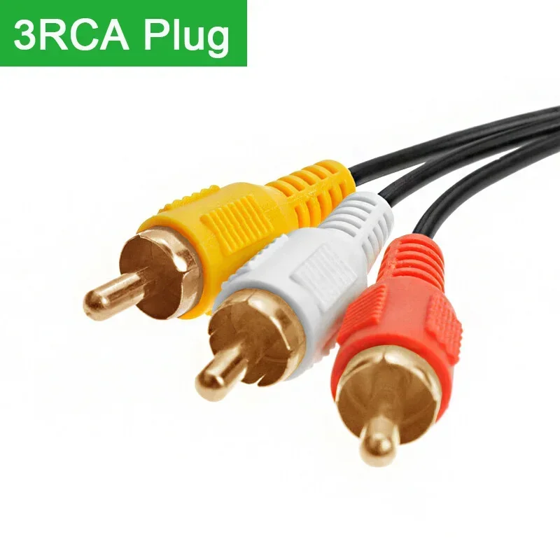 مقبس بمحول 3 RCA ، كابل AUX ، ذكر إلى ذكر ، صوت فيديو ، سلك صوت ، مكبر صوت ، كمبيوتر محمول ، دي في دي ، تلفزيون ، m ،