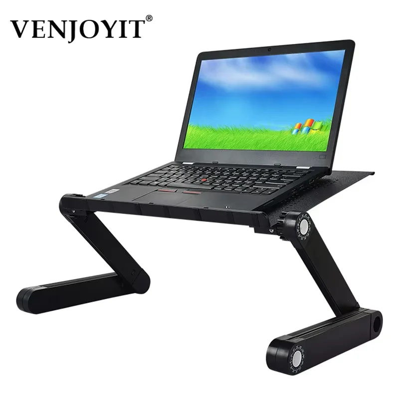 

Portable 360 Degree Adjustable Computer Desk Foldable Laptop Notebook Lap PC Folding Desk Table Vented Stand Bed Tray Black
