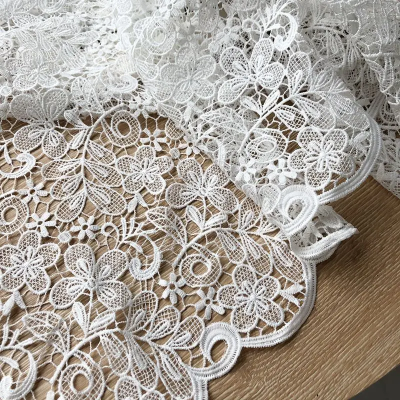 high quality Water soluble hollow lace tissu floret embroidery tela Clothing skirt wedding dress shooting background fabric