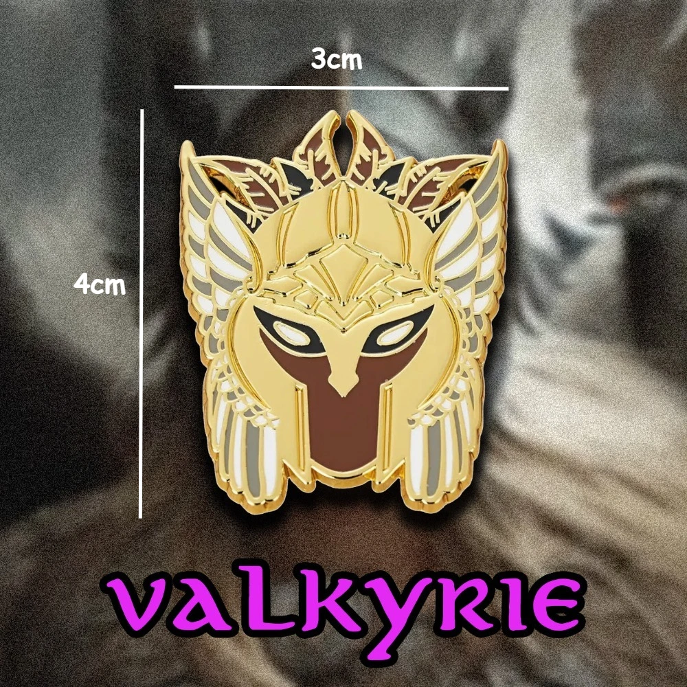 Viking Valkyrie Pin Helmet Badge Norse Mythology Brooch Decoration Crafts Gift for Men and Women