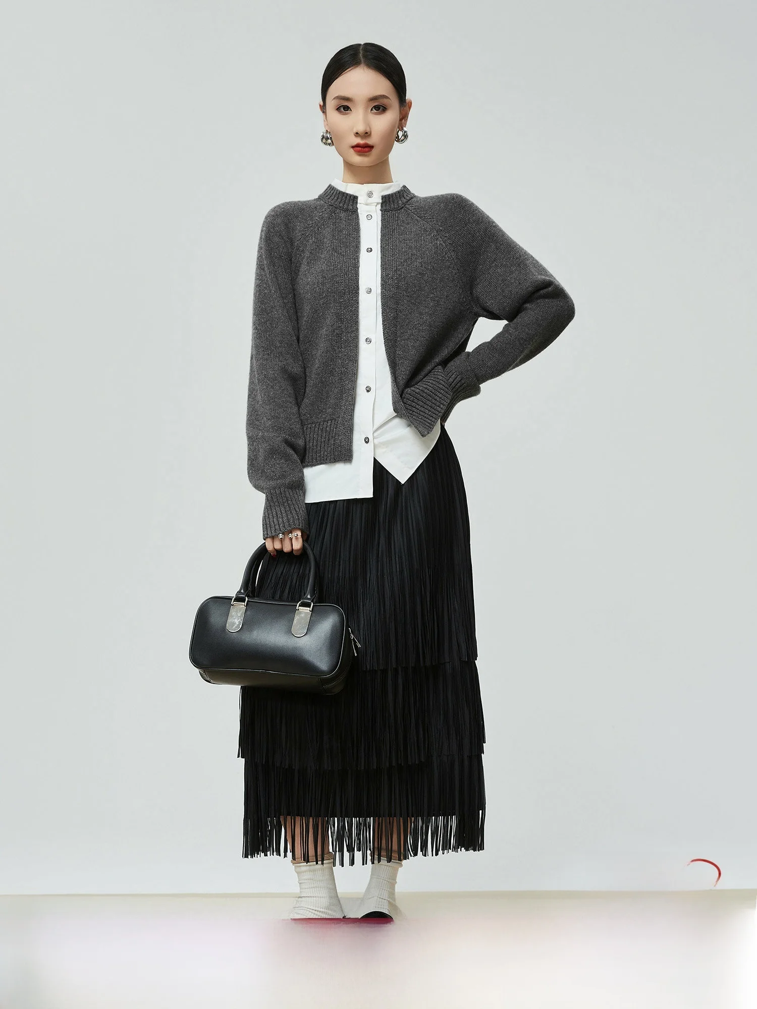 

Loose Women's ey Knitted Open Cardigan High nce Sle Casual Loose Fit Long Sve round Ne Button down Autumn N...