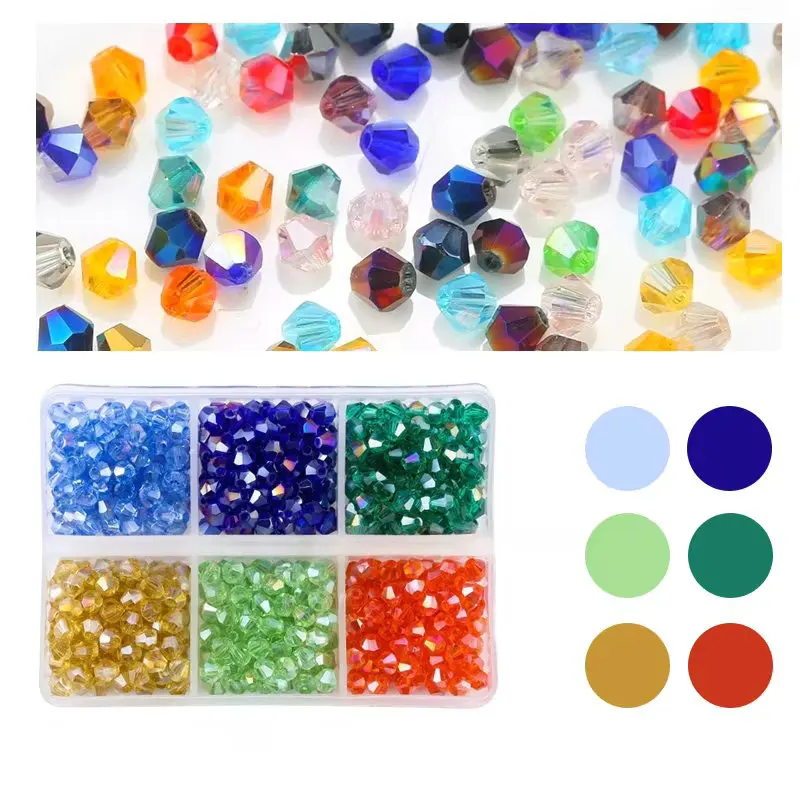 600 teile/los 4mm Überzogene Farbe 5238 Doppelkegel Perlen Lose Spacer Perlen Österreich Schmuck Perlen für Nähen Diy Liefert schmuck Machen
