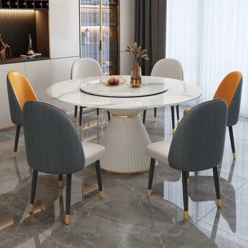 Dining table diningand chair combination round table household turnround dining table small apartment
