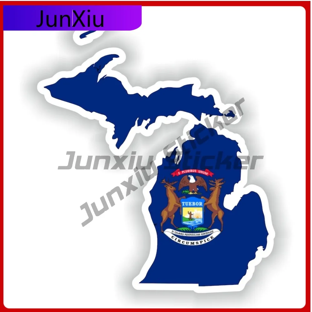 

Michigan Usa National Emblem Map Shape And Outline Vinyl Decals Graphics Motorcycle Stickers Custom Decals Bike Sticker Car Deco