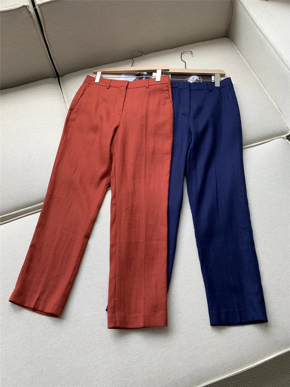 

Women's Linen Straight Pants Comfortable High Waist Casual Trousers