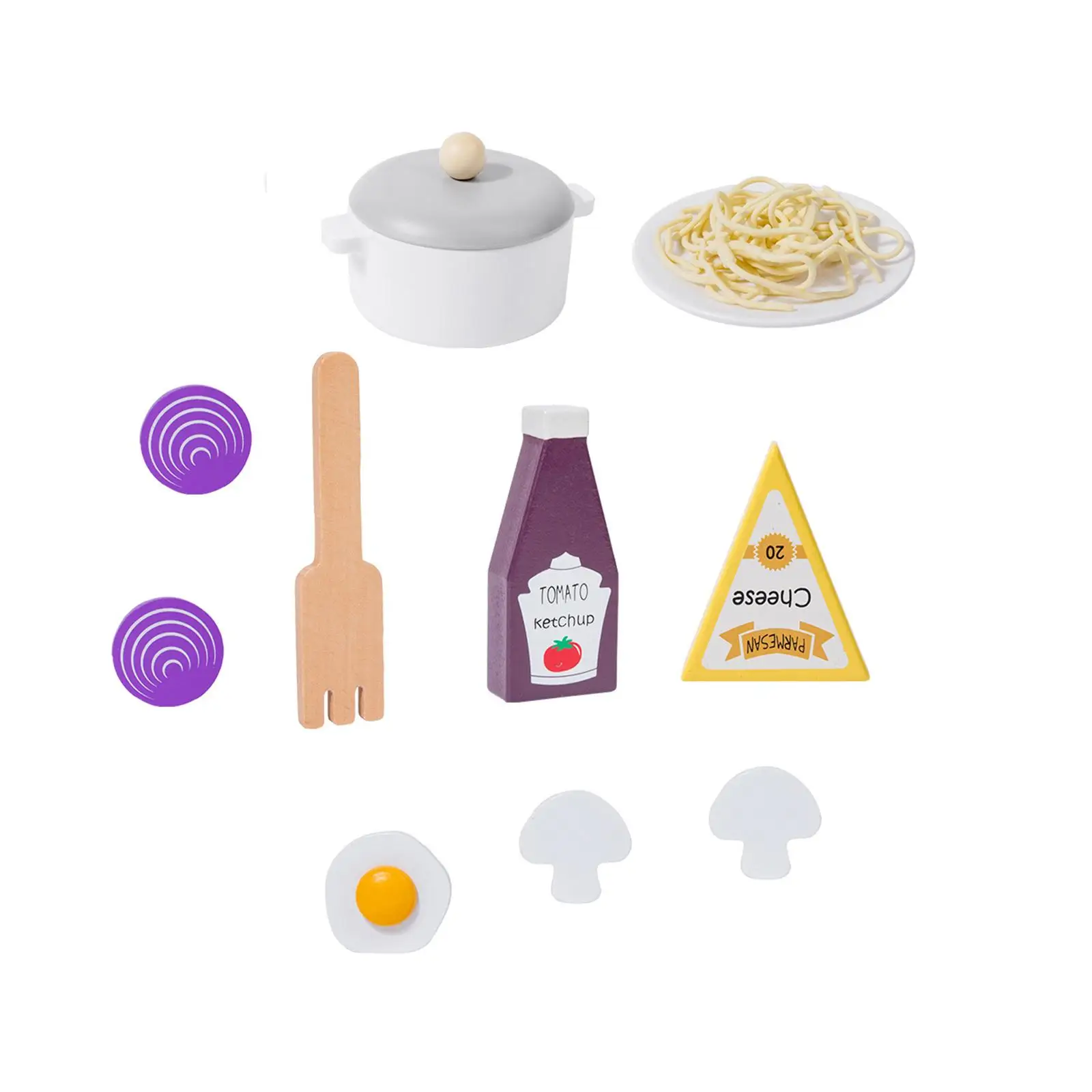 Giocattoli da cucina per spaghetti I bambini interattivi fingono di giocare con i giocattoli di noodle da cucina in legno