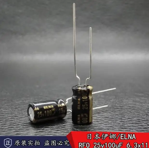 30pcs/lot Original Japanese ELNA RFO 25v 100uF Gold Audio Fever Electrolytic Capacitor 6.3 * 11mm Free Shipping