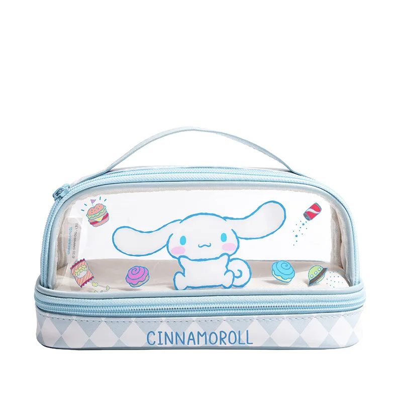 Sanrio Hello Kitty Pencil Bags Kuromi My Melody Cinnamoroll Large Capacity Portable Stationery Box Cartoon Storage Case Kids