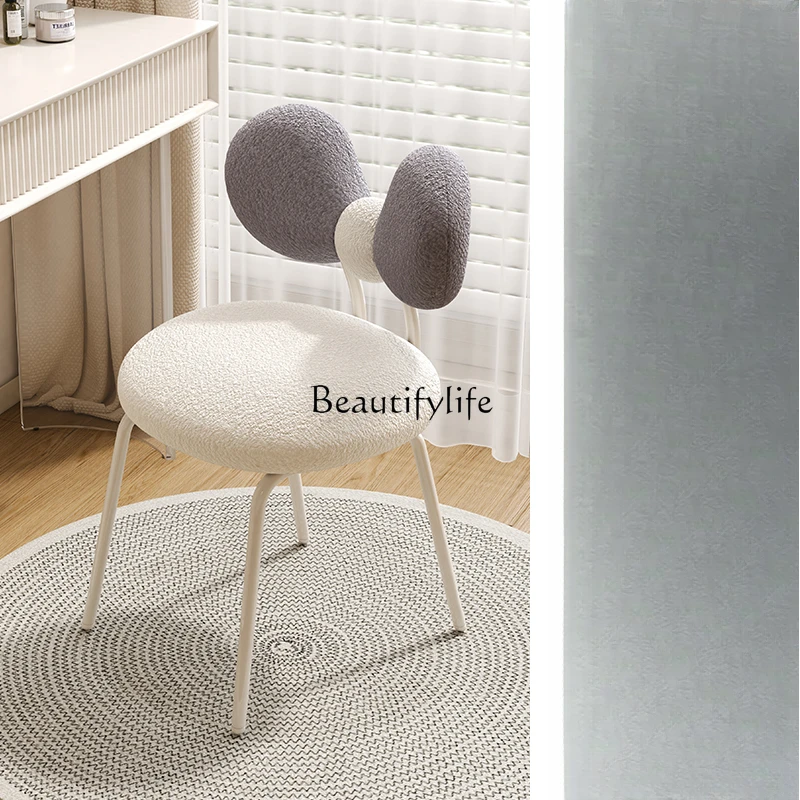 

Cream wind rotatable dressing stool girls bedroom home makeup chair