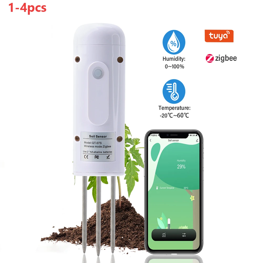 Tuya ZigBee Wireless Boden temperatur Feuchtigkeit sensor IP67 Boden monitor Meter arbeitet mit Garten pflanze Smart Bewässerung