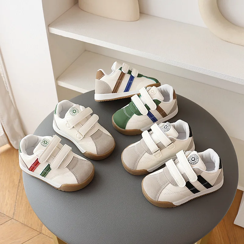 

Детская повседневная обувь, разноцветная осенняя модная уличная обувь из искусственной кожи для детей, Нескользящая дышащая обувь черного, зеленого цвета, размер 21-30