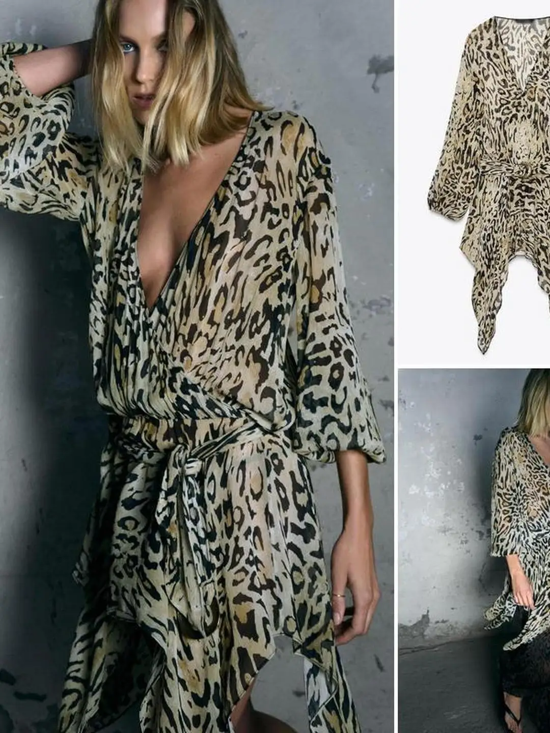 حزام خصر أزرق معدني غير متماثل على شكل حرف V مطبوع عليه حيوانات فرنسي Sle بقصة ضيقة طويلة Sve للسيدات irt حاشية غير متماثلة