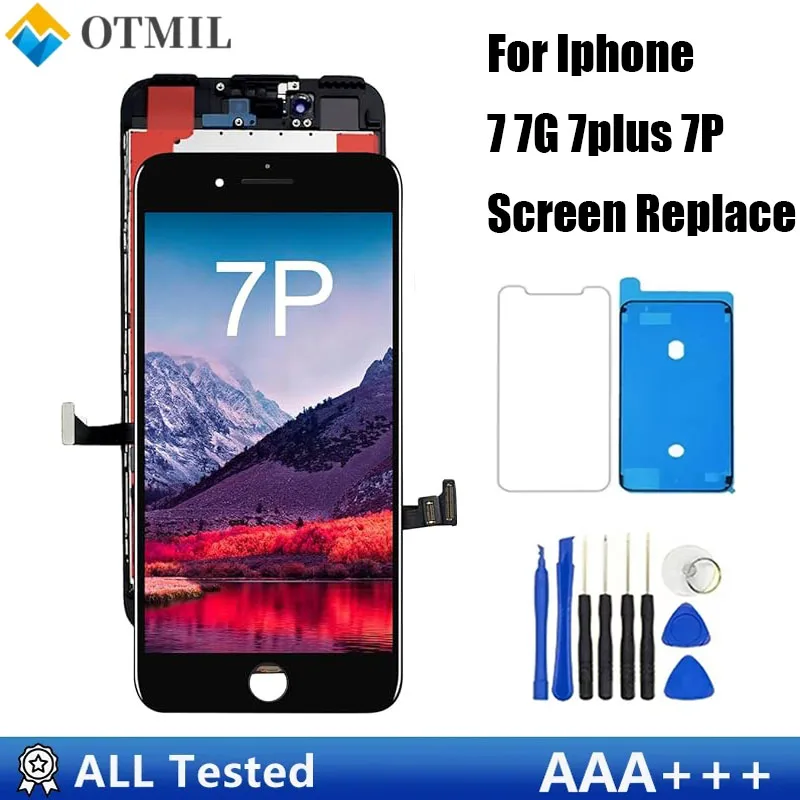 Display for iPhone 7 7G 7P 7 Plus Touch Screen LCD Display Retina Frame Replacement Screen with Disassembly Kit Black White