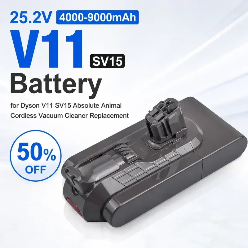 25.2V 4000-9000mAh Battery for Dyson V11 SV15 Absolute Animal Cordless Vacuum Cleaner Replacement