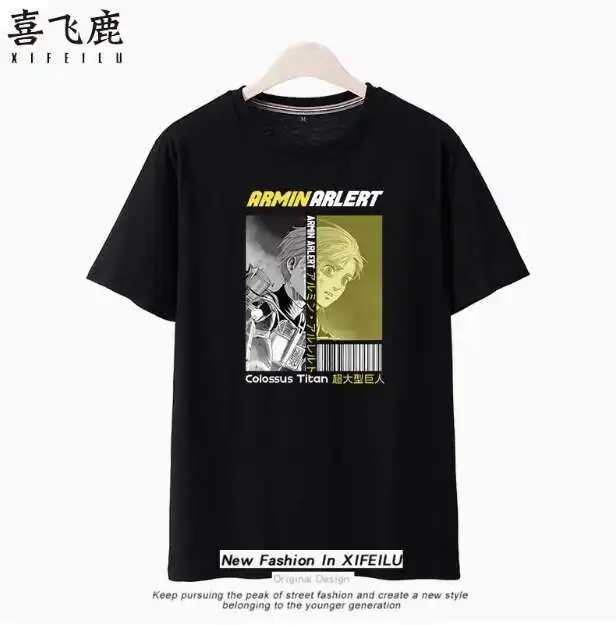 

Anime Attack On Titan Eren Jager Short Sleeve T-Shirt Summer Cosplay Costume Casual Student Loose Tops anime