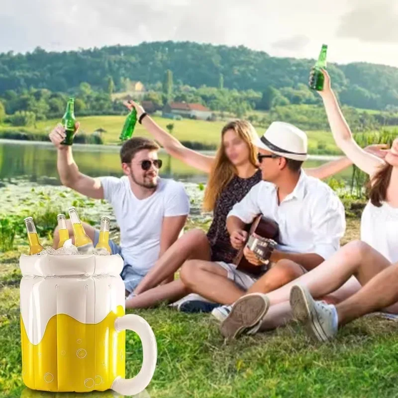 PVC Inflatable Ice Bucket Beer Cooler Funny Hawaiian Summer of 2026 Party Decor Beach Pool Outdoor BBQ Supplies