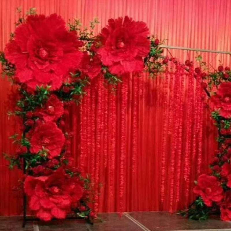 

DIA 1M Artificial Flower Mall Window Decoration Big Peony Flower Head Wedding Decoration Large Silk Flower Stage Decoration