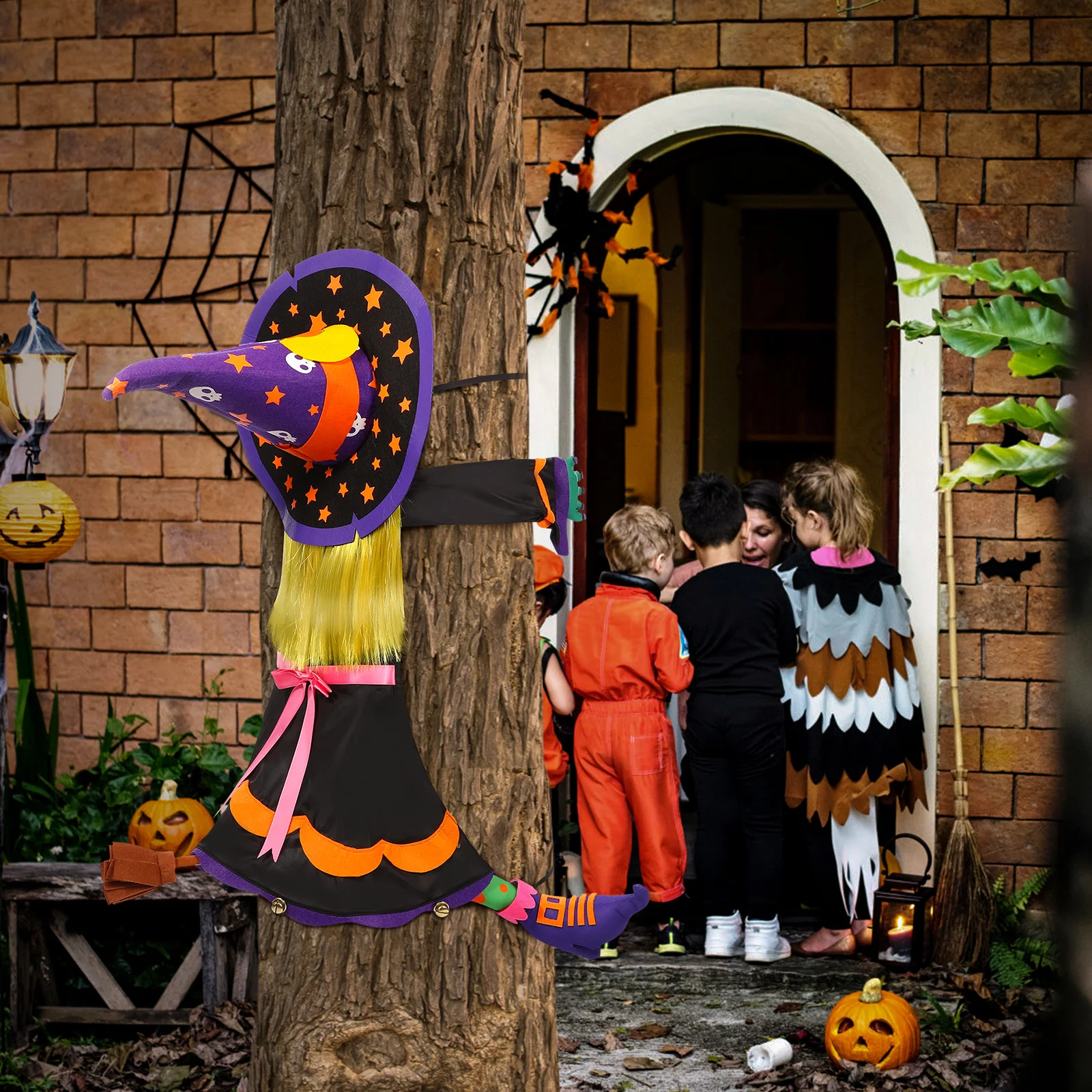 

Tree Decoration Halloween Outdoor Indoor and Ornament Ornaments outside Decorations Crashing Witch