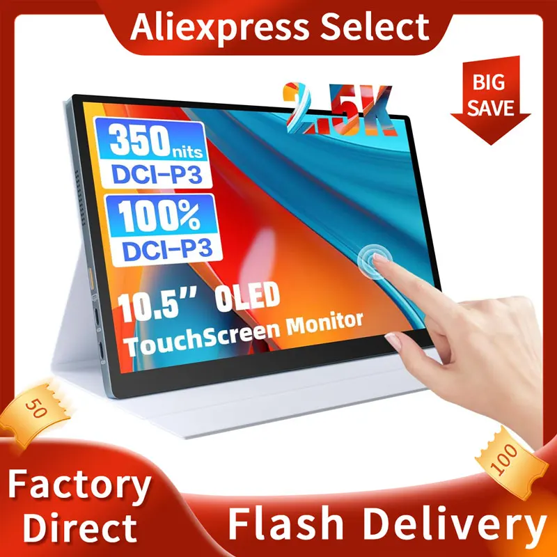

Showscreen 10.5" OLED 2.5K Portable Touch Monitor, 100% DCI-P3, for Windows Android Switch