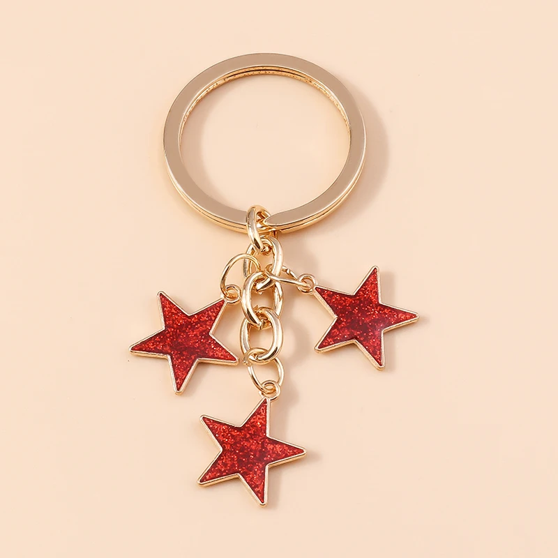 Aihua Lovely Shinning Crystal Star Keychain For Women Handbag Pendant Ornaments Litter Stars Key Rings Jewelry Souvenir Gifts