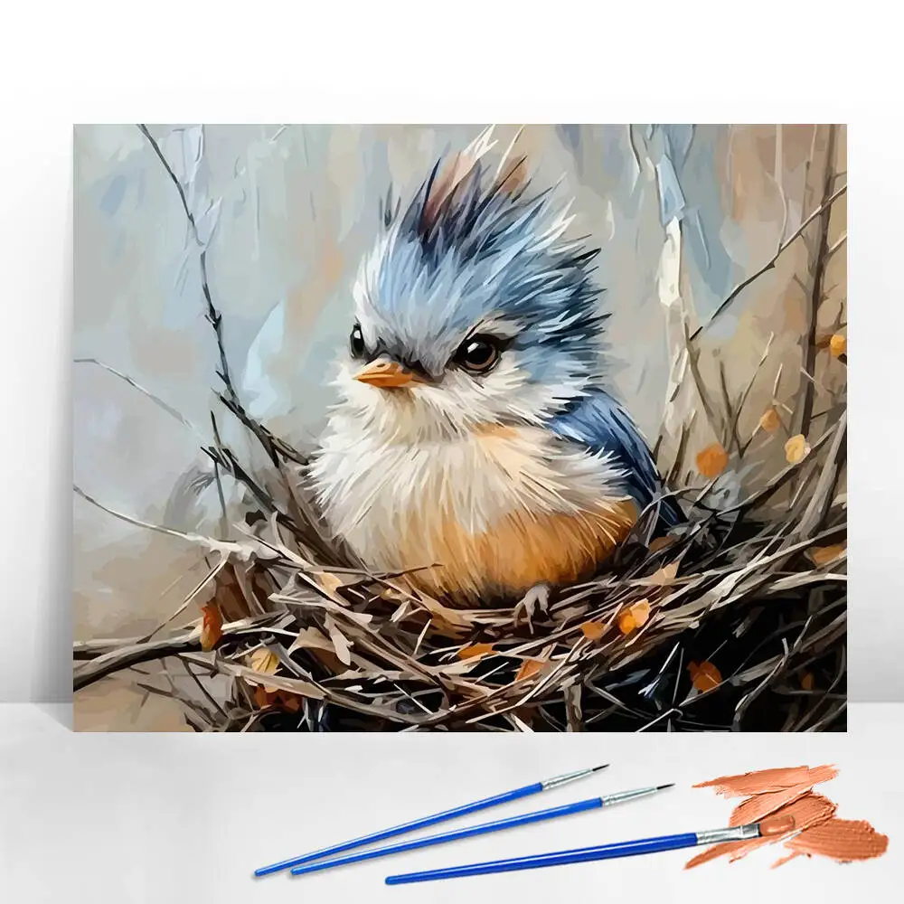 Ölgemälde nach Zahlen, Berglandschaft, DIY, digitale Malerei, Haus, Baum, Landschaft, Bild, Kunsthandwerk auf Leinwand, handgemaltes Geschenk