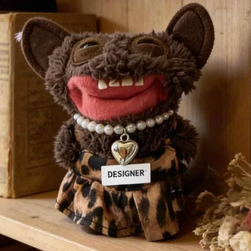 Fuggler Plush Doll Clothes Set Leopard Print Skirt Set Pearl Necklace Bow Accessories For Stuffed Toy Outfit Girls Gifts