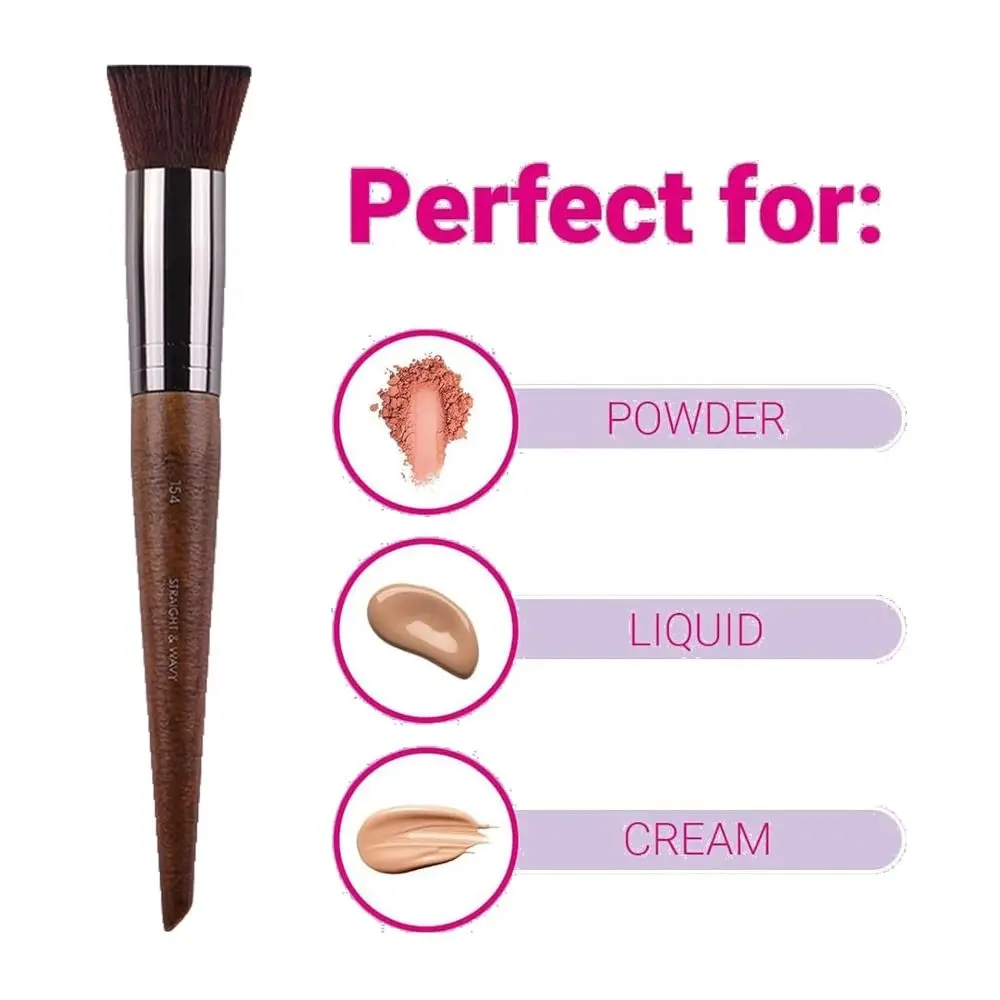 Durable Artificial Fiber Foundation Brush Wooden Handle Say Goodbye to Uneven Powder Brush Smooth Makeup Tool Concealer Brush