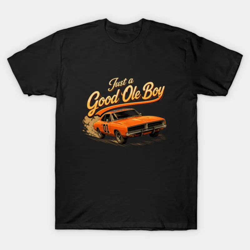 Retro Dukes of Hazzard Vintage Hazzard County Racing Graphic T-Shirt General Lee 01 Muscle Car Tee Classic 80s TV Fan Gift Top