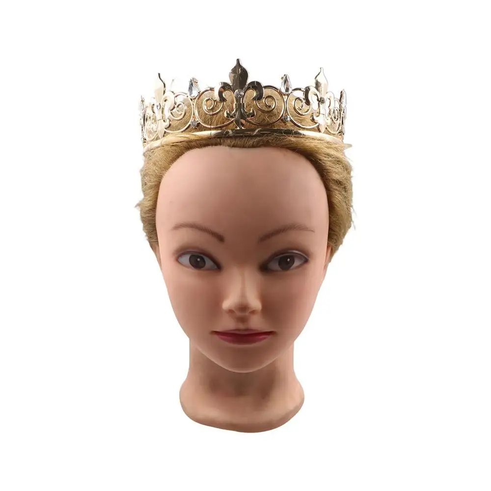 Retro Bar Mitzvah Crown King Crown Korean Style Hair Hoop Metal Prince Crowns Alloy Hair Accessories Round Tiaras Hair Ornaments