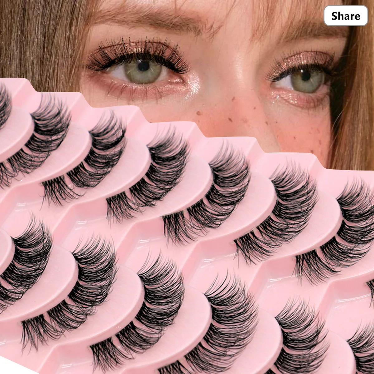 

10 Pairs Korean Fashion Manga Lashes Soft Natural Cluster Eye Makeup for Enhanced Look