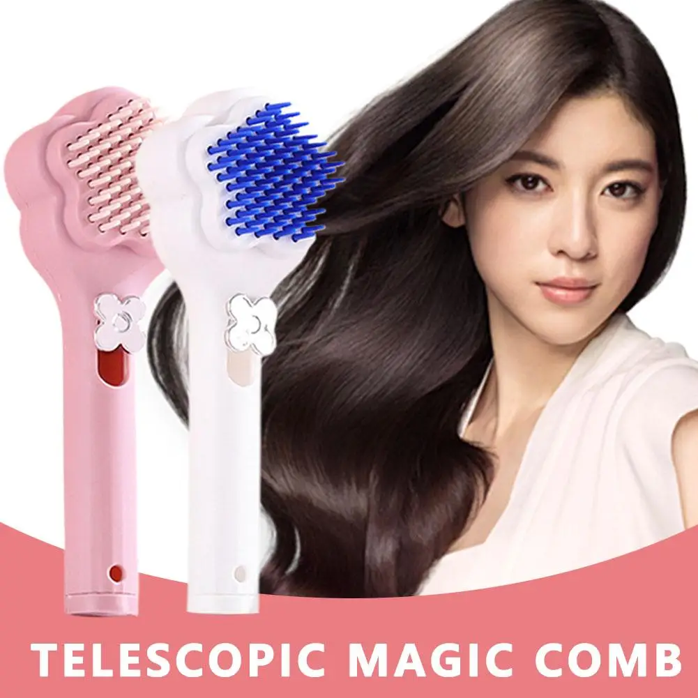 

New Anti-winding Retractable Massage Comb Self-cleaning Anti-static Styling Comb Cleaning Tool Hair Comb Rotary V5K0