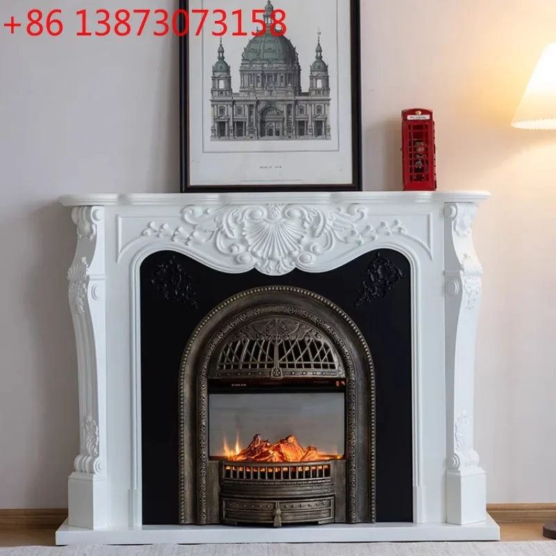 

Декоративный каминный шкаф из массива дерева в ретро-стиле для деревообрабатывающей промышленности, с имитацией огня и скульптурным декором