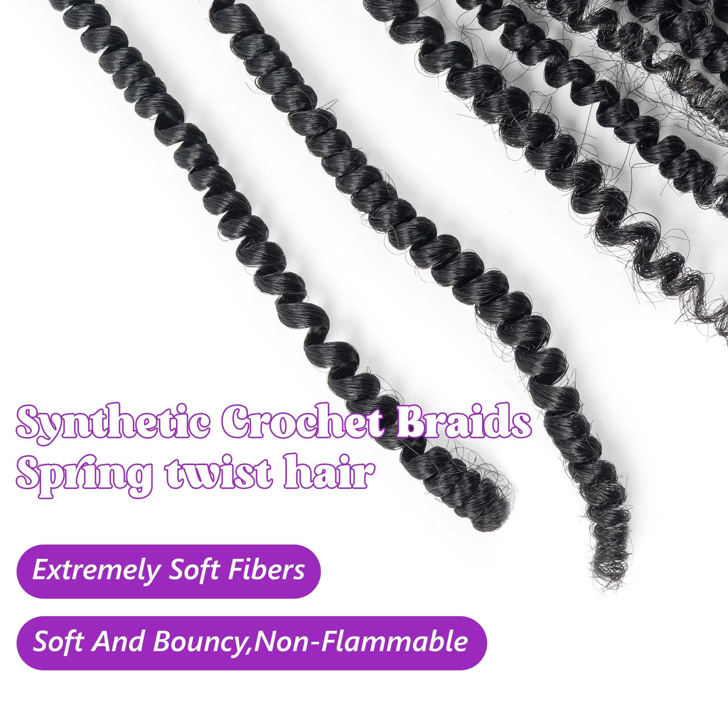 Venta al por mayor 10 "180g Premium elástico preestirado Afro Twist rizado trenzado extensiones de cabello sintético primavera Twist