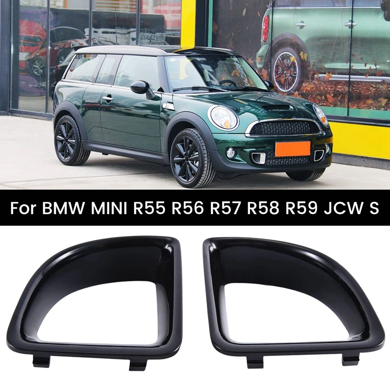 For BMW MINI R55 R56 R57 R58 R59 JCW S Car Front Air Duct Frame Black 1Pair Set 51117255117 51117255118 Accessories