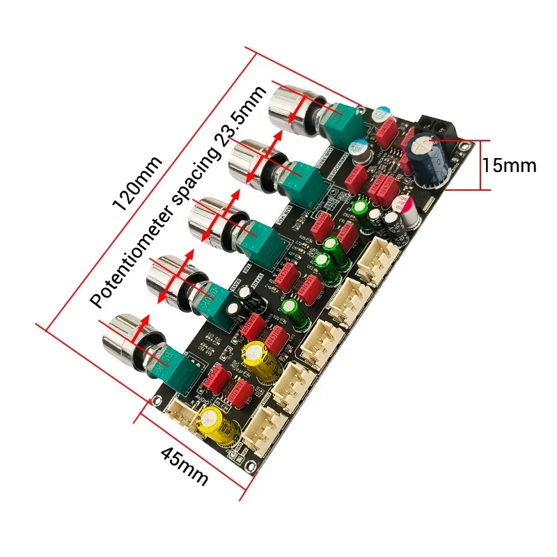 2.1CH JRC2068 HIFI Preamplifier Volume Controller Treble Bass PreAmp DC12-30V