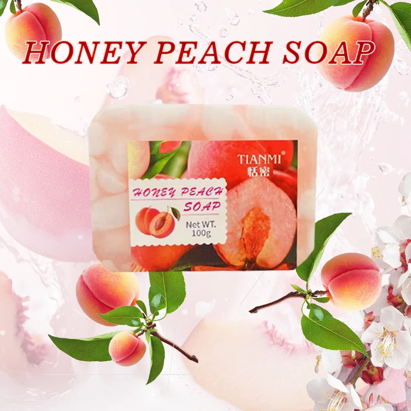 Peach Jelly Soap, 3-in-1 Cleansing and Bath Soap, Deeply Cleanses and Baths the Whole Body, Suitable for All Skin Types,