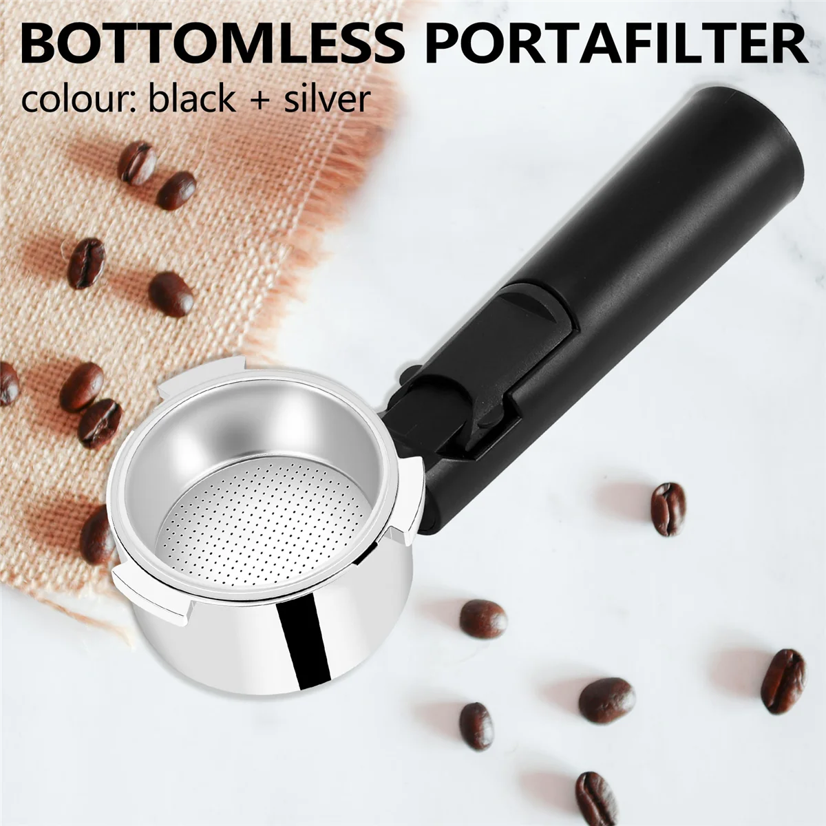 51mm Stainless Steel Bottomless Coffee Portafilter for Professional Coffee Maker Accessory