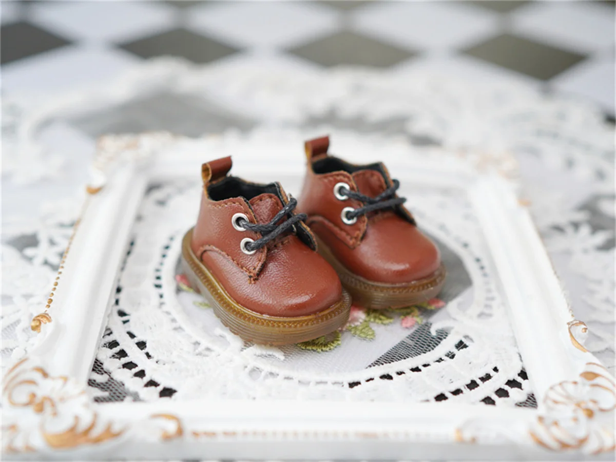 bjd Shoes Suitable for DA YU TI flat fat feet small leather shoes ankle boots bjd doll accessories