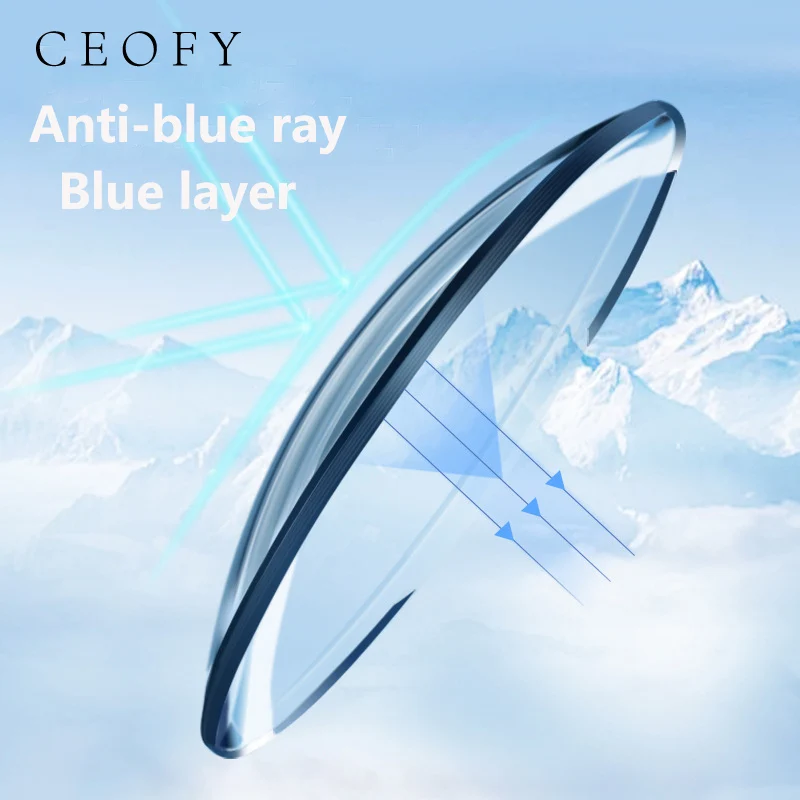 1.61 Index Blue Layer Anti-Blue Ray Prescription Lense Aspherical Computer Phone Protection Anti-reflective Optical Myopia Lens