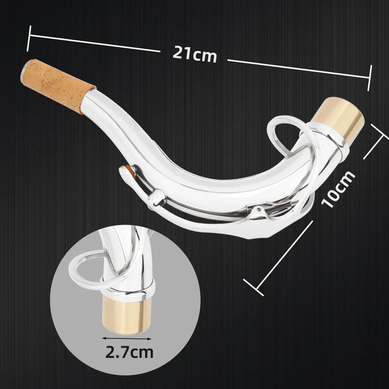 Es-Flat-Altsaxophon-Instrument, gebogener Hals, Mundstück, universell für Tenor-B-Flat-Saxophon – Detail 5