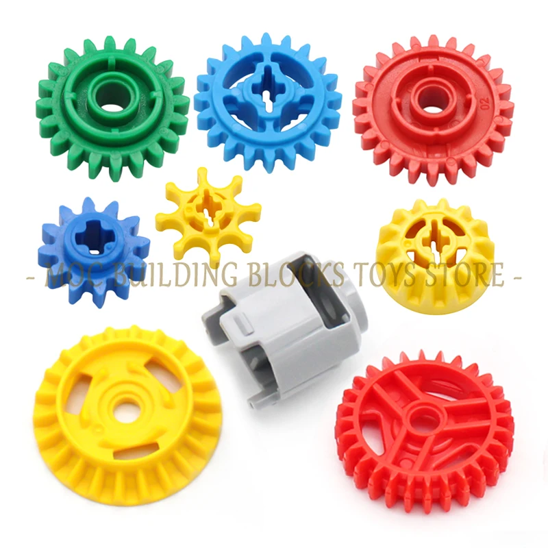 MOC Technology Parts Gear Tooth Building Bricks Blocks Mechanical Engineering Compatible Combination Mechanical Accessories Toys