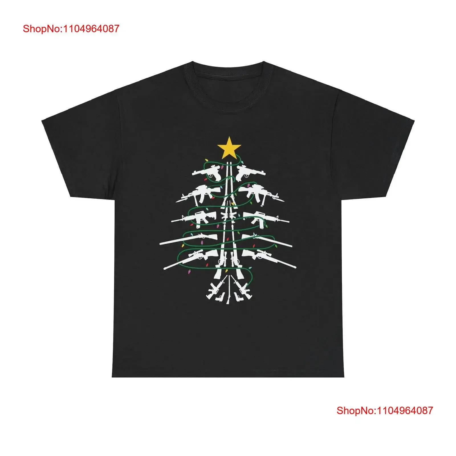 

Christmas Humor T Shirt Men's Funny Holiday Guns Tree vintage Washed Stretched Comfortable Versatile Slightly Stylish homme