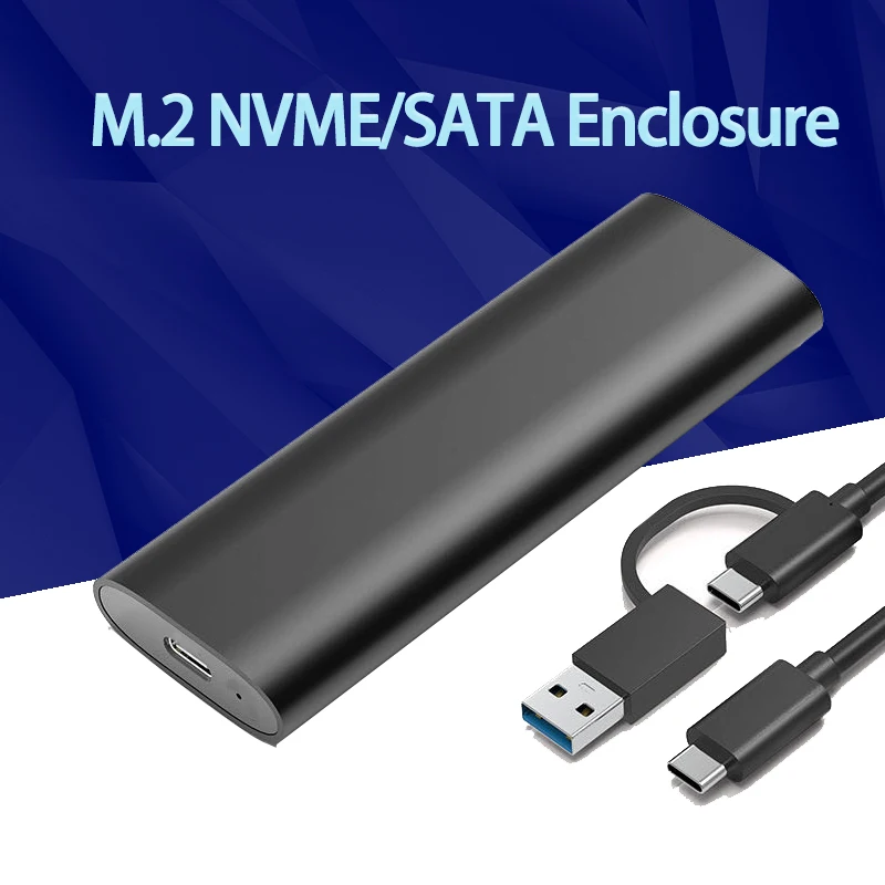 M.2 NVMe SSD Case 10Gbps HDD Box M.2 NVME SSD إلى USB 3.1 نوع الضميمة-A إلى كابل من النوع C لـ M.2 SSD مع OTG