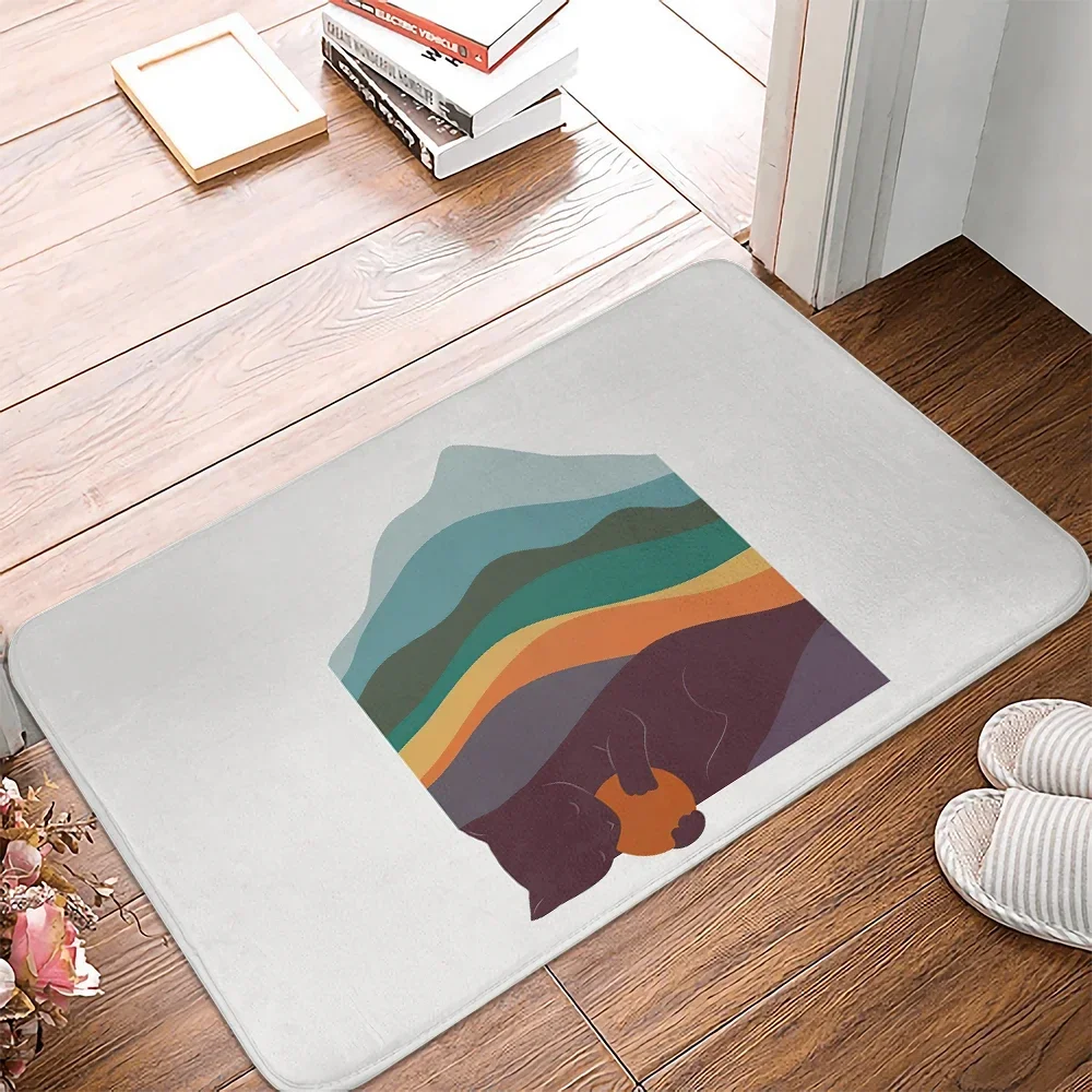 Mountain Peak Texture Flowers Entrance Door Mat Living Room Non-Slip Floor Carpet Bathroom Doormat Kitchen Rugs Foot mat