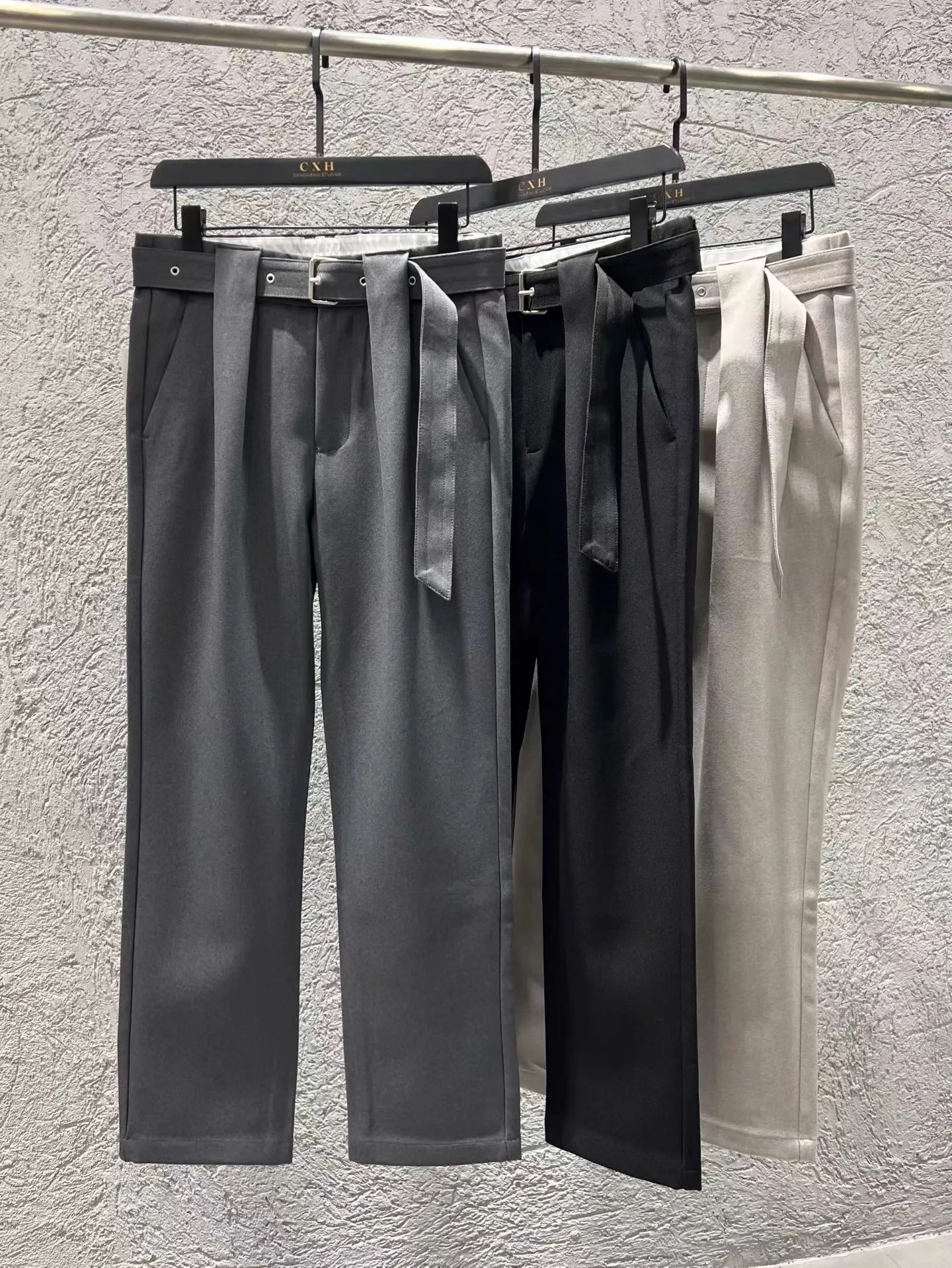 

New 2025 Men's Faionable Woolen Straight Leg Casual Pants Anti-Wrinkle No-Iron Design Urban Cool Sle Autumn Winter Trousers