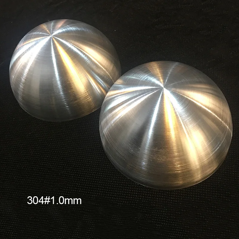OD 25-300mm304 Stainless Steel Brushed Hollow Half Sphere 1.0mm Thick Metal Hemispherical Head Used for Various Wall Decorations